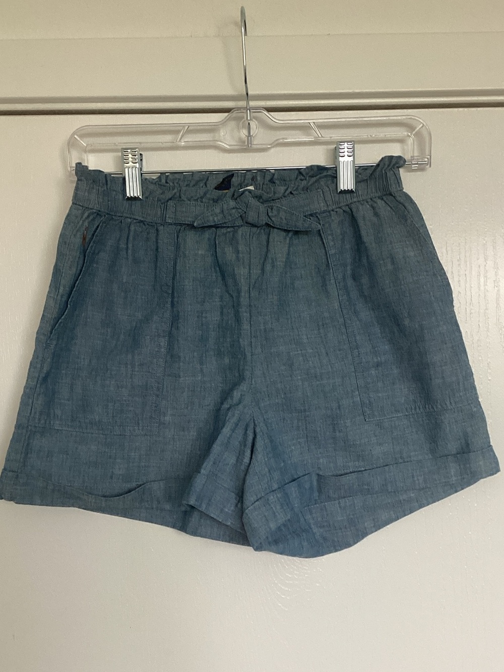 Polo Ralph Lauren Blue Paperbag Waist Linen Shorts